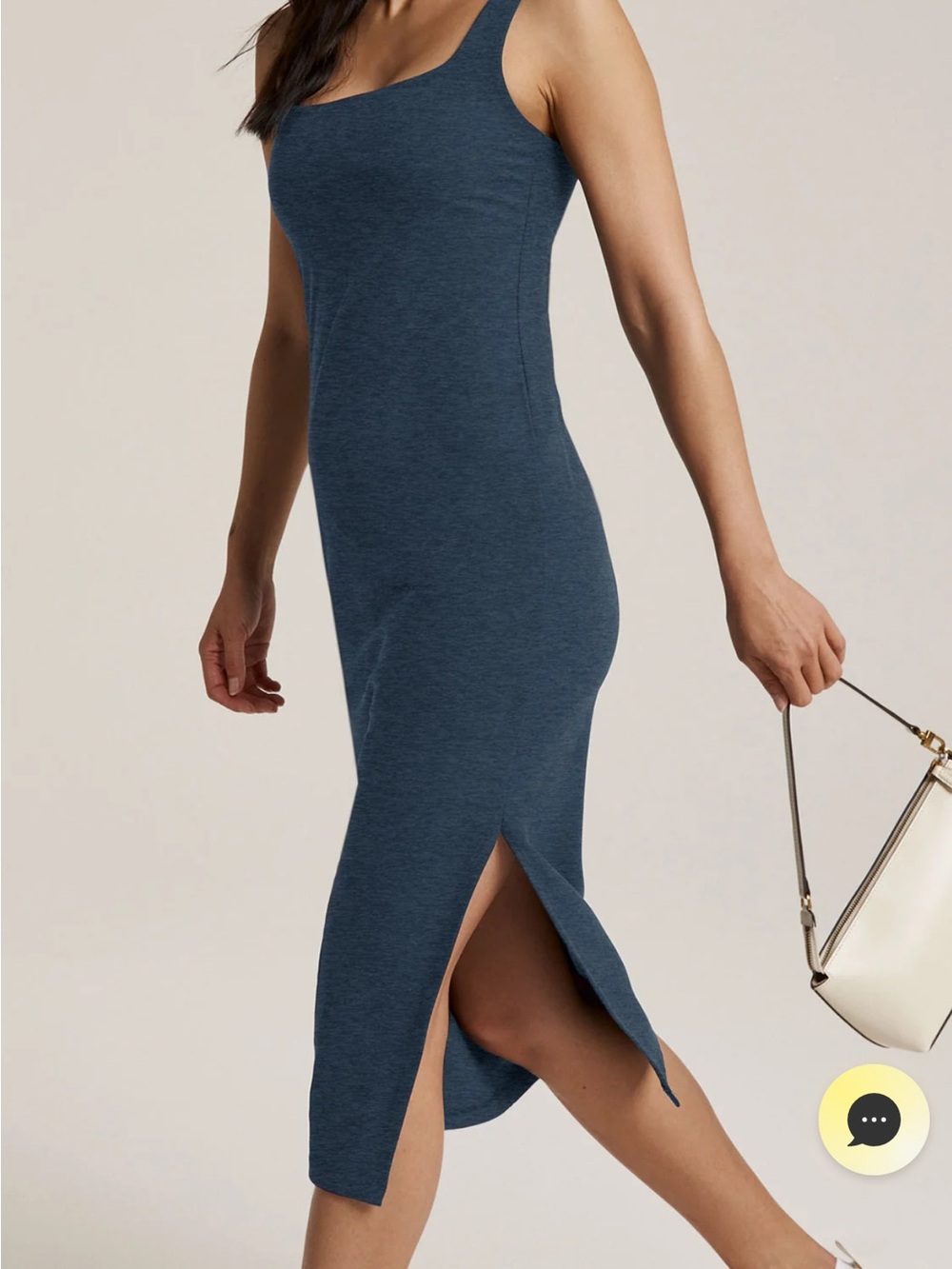 Beyond Yoga Dark Navy Square Neck Midi Dress - Picture 2 of 6